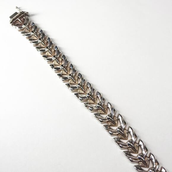 VTG Milor Sterling Silver Dragon Scale Heavy Bracelet Art Deco Textured Puffy - Picture 11 of 11